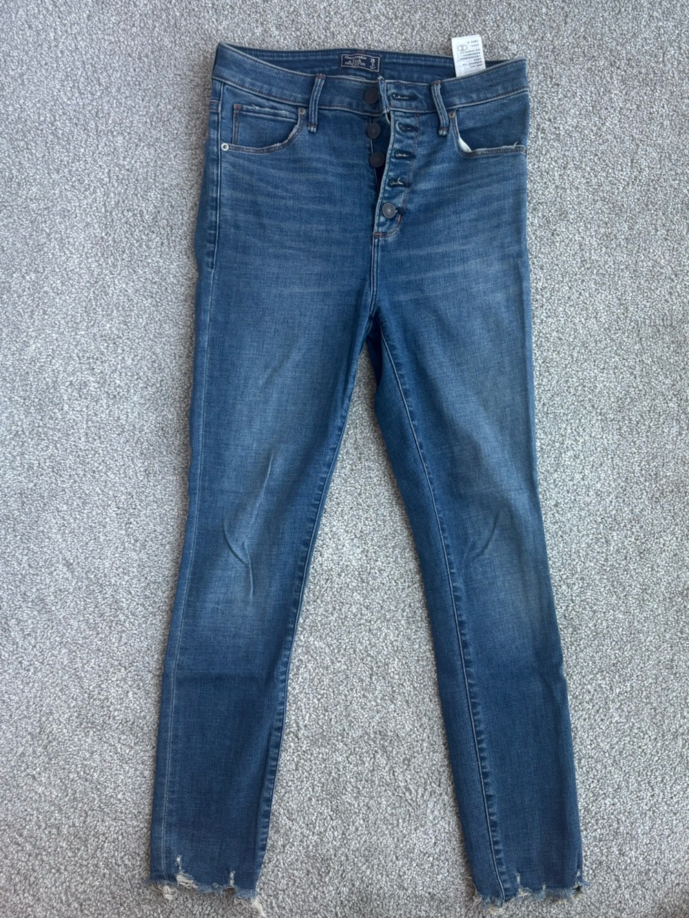 Abercrombie & Fitch Medium Dark Blue High-Rise Skinny Jeans